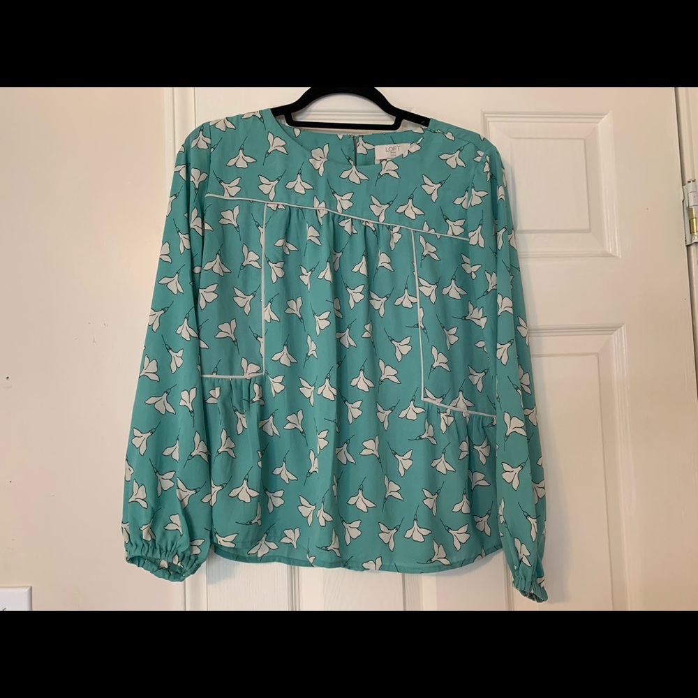 Loft mint green loose blouse